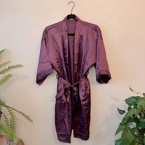 Purple Silk Kimono Robe